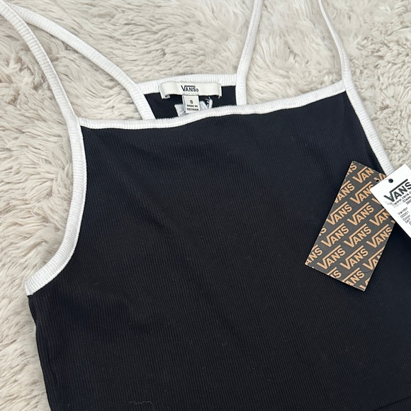 NWT Vans Caleb Ribbed Mini Dress with Contrast Trim - Black/White Size Small - Picture 6 of 11